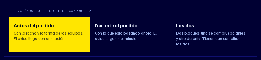 Selector del tipo de estrategia